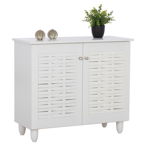 Dulapuri pentru pantofi - SHOE CABINET CASSIOPE MELAMINE WHITE WITH LEGS 77Χ34Χ67.5Hcm.HM2208.05