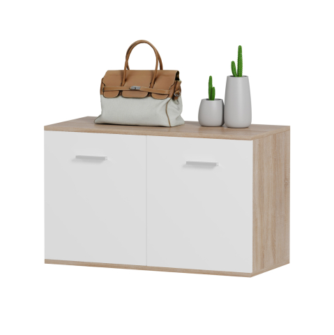 Interior - SHOE CABINET DIONNE HM4363 MELAMINE IN SONAMA-WHITE 80x35x46Hcm.