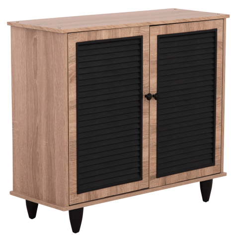 Dulapuri pentru pantofi - SHOE CABINET MCKENNA HM2266.02 MELAMINE IN SONAMA-BLACK 77x30x69Hcm.