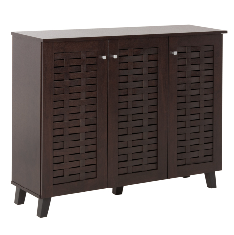 Dulapuri pentru pantofi - SHOE CABINET PRODY HM9610.01 MELAMINE IN WENGE 3 DOORS 115x34x89Hcm.