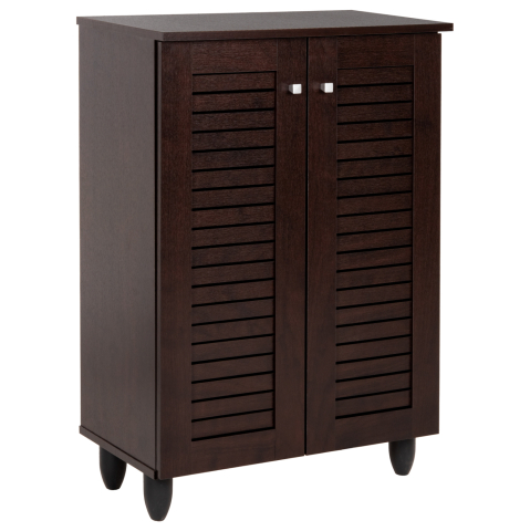 Dulapuri pentru pantofi - SHOE CABINET PROLLY HM9608.01 MELAMINE IN WENGE-2 DOORS-4 SHELVES 60x34x88Hcm.