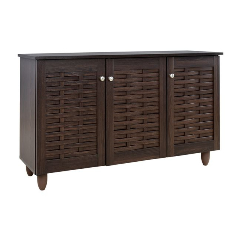 Dulapuri pentru pantofi - Shoe Cabinet Wooden 3 doors HM2211.01 Wenge 114x34x68