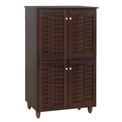 Dulapuri pentru pantofi - Shoe Cabinet Wooden 4 doors HM2210.01 Wenge 77x34x123
