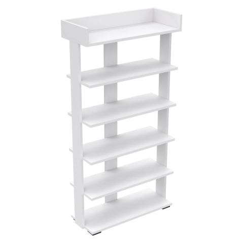 Interior - SHOE RACK RIBBER HM18191.01 MELAMINE IN WHITE COLOR 73x30x142Hcm.