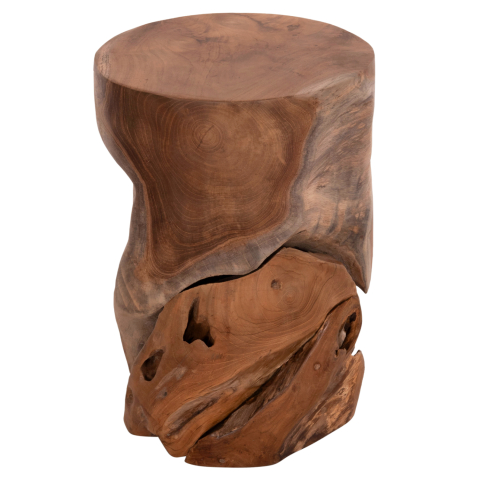 Interior - SIDE STOOL/TABLE STOMP HM9350.11 TEAK WOOD--NATURAL COLOR Φ30x45Hcm.