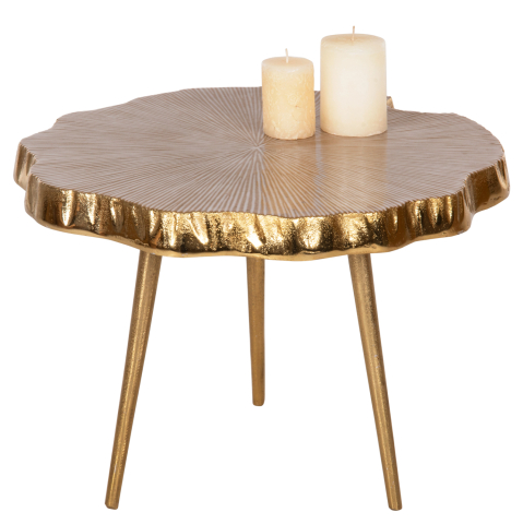 Masute de cafea - SIDE TABLE ANGUL HM4264 METAL IN GOLD-WHITE 48x40x35Hcm.