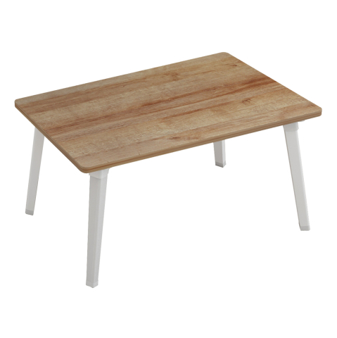 Electrocasnice - SIDE TABLE/BED TRAY BRITTA HM8965.12 FOLDABLE WHITE METAL LEGS-MELAMINE IN NATURAL 60x34x29Hcm.