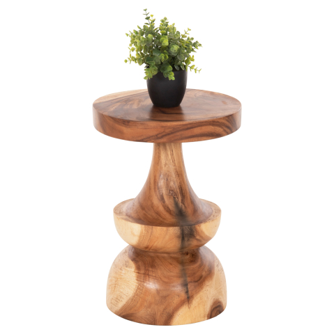 Masute de cafea - SIDE TABLE BERMAN HM9902 SOLID SUAR WOOD IN NATURAL Φ35x51Hcm.