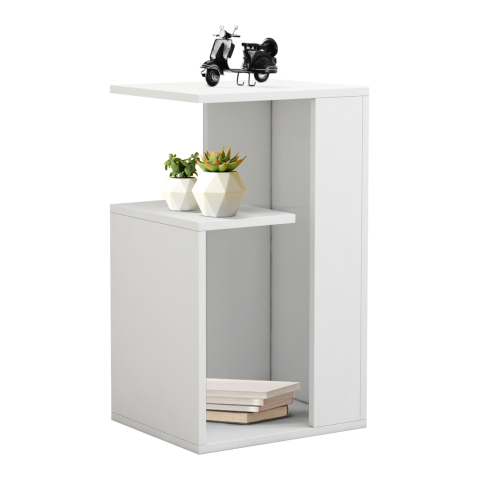 Interior - SIDE TABLE DAWN MELAMINE WHITE 35X29,5X60Hcm.HM8880.11