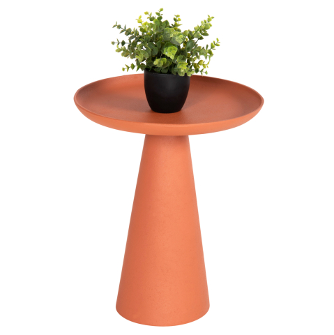 Masute de cafea - SIDE TABLE DELCON HM4247.06 METAL IN ORANGE Φ39,5x47Hcm.