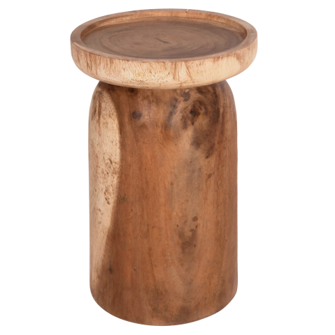Interior - SIDE TABLE LOKI HM9899.11 SOLID SUAR WOOD IN NATURAL Φ30x50Hcm.