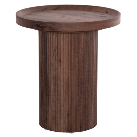 Interior - SIDE TABLE MARGON HM18027 MDF IN DARK BROWN WOOD COLOR Φ45x50,5Hcm.