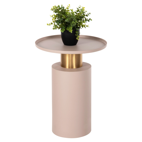 Masute de cafea - SIDE TABLE PUNJAB HM4239.03 METAL IN ECRU-GOLD/BRASS Φ36x47Hcm.