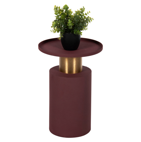 Masute de cafea - SIDE TABLE PUNJAB HM4240.06 METAL IN BRICK-RED-GOLD/BRASS Φ30.5x42Hcm.