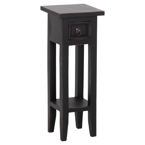 Interior - SIDE TABLE RAMU HM9484.02 MAHOGANY WOOD WITH A DRAWER IN BLACK 25x25x66,5Hcm.
