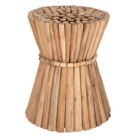 Masute de cafea - SIDE TABLE ROUND COOTER HM9792 TEAK BRANCHES IN NATURAL Φ37x50Hcm.
