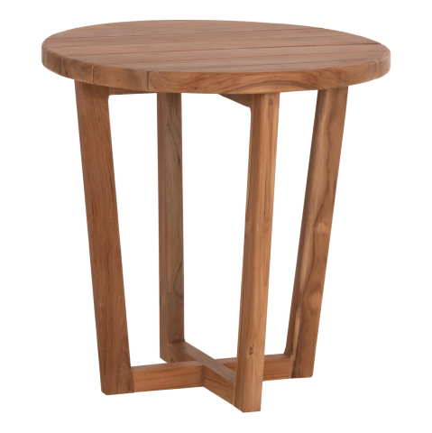 Mese - SIDE TABLE ROUND KOLIN HM6650 TEAK WOOD IN NATURAL COLOR Φ65x65Hcm.