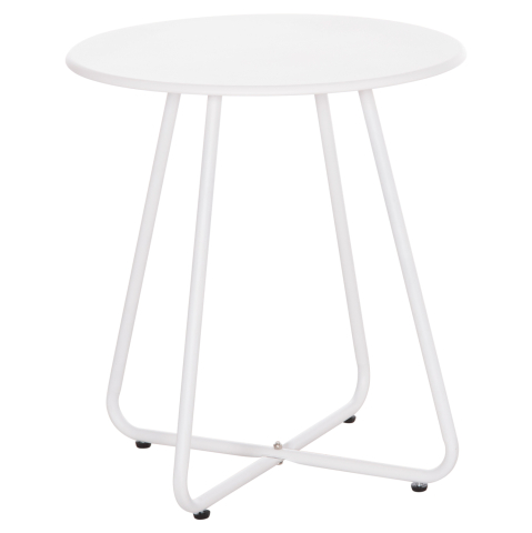 Mese - SIDE TABLE ROUND SAMMON HM6271.02 METAL IN WHITE COLOR Φ45x50Hcm.