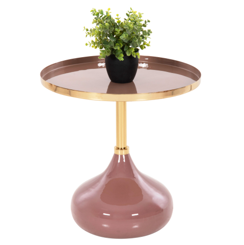 Masute de cafea - SIDE TABLE ROUND UTRI HM4241.06 METAL IN WARM PINK-BEIGE Φ46x46,5Hcm.