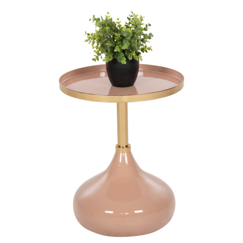 Masute de cafea - SIDE TABLE ROUND UTRI HM4384.10 METAL IN WARM PINK-BEIGE Φ35,5x44,5Hcm.