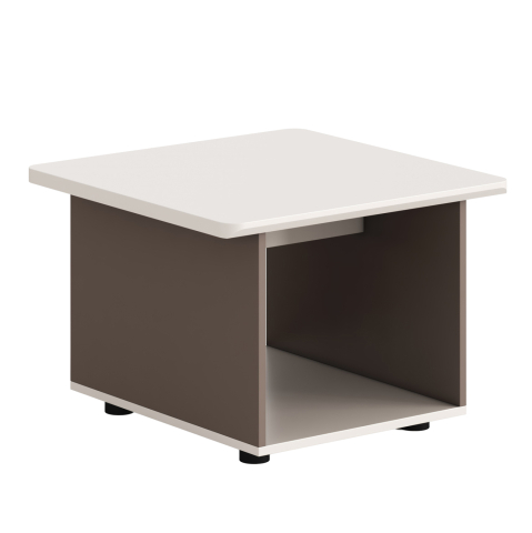 Mese pentru vizitatori - SIDE TABLE SERIES NEWLINE HM18286 MELAMINE IN CREAM WHITE-LIGHT BROWN 60x60x42Hcm.