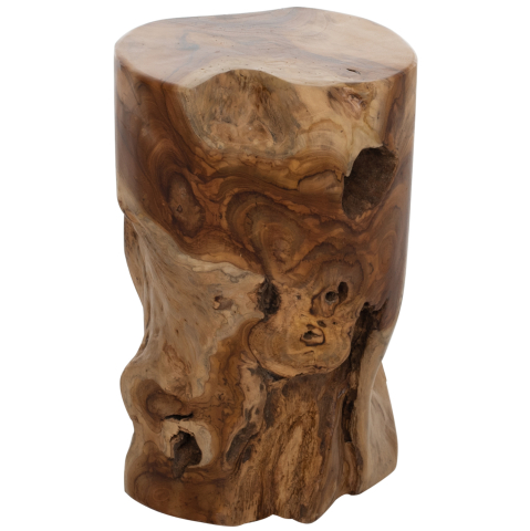 Interior - SIDE TABLE/STOOL ROUND SOLID TEAK WOOD NATURAL COLOR Φ30X45Hcm.HM9350