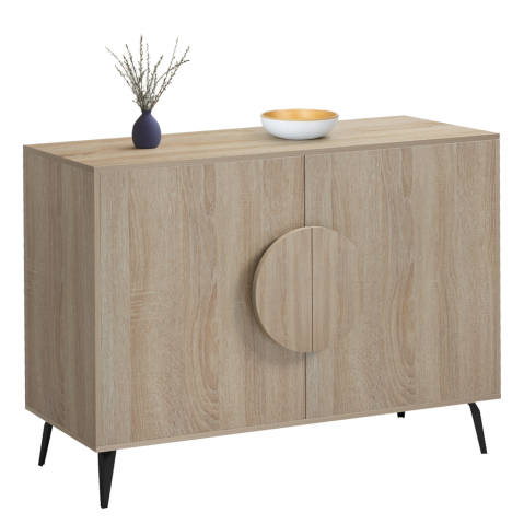 Bufete - SIDEBOARD SAVORE HM18367.01 MELAMINE IN SONAMA-BLACK METAL LEGS 110x35.5x82Hcm.