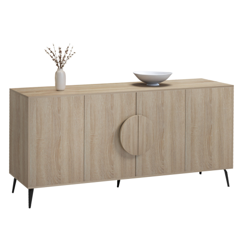 Bufete - SIDEBOARD SAVORE HM18368.01 MELAMINE IN SONAMA-BLACK METAL LEGS 180x35.5x82Hcm.