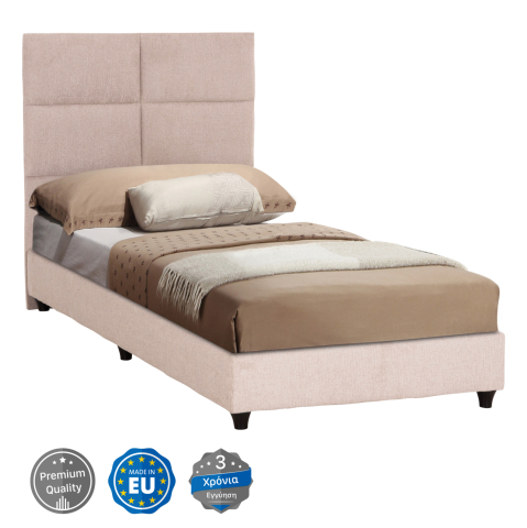 Interior - SINGLE BED MILO HM652.32 TEDDY FABRIC IN BEIGE- FOR MATTRESS 90x200cm