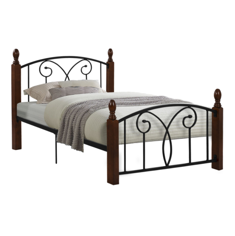 Paturi - SINGLE BED SUZIE HM389 METAL and RUBBERWOOD FOR SINGLE MATTRESS 90x190cm.