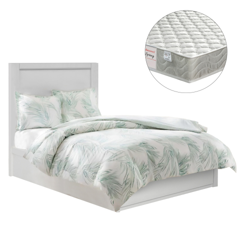 Interior - SINGLE BED WITH DRAWER and MATTRESS MELANY HM10745.04 MELAMINE IN WHITE--FOR 90x190cm.