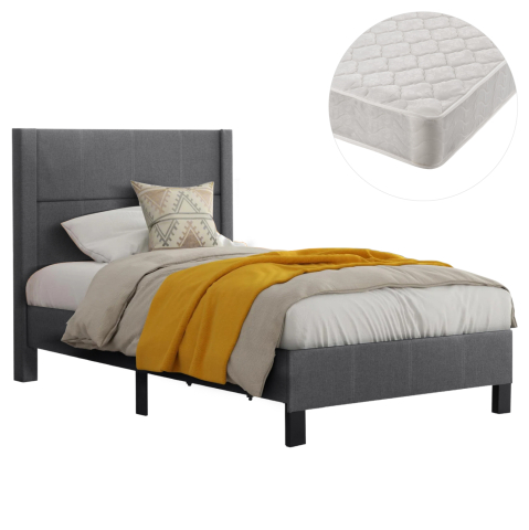Seturi paturi cu saltele - SINGLE BED WITH MATTRESS TRILLOP HM21203.12 GREY FABRIC--FOR 120X200cm.