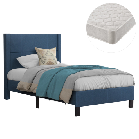 Seturi paturi cu saltele - SINGLE BED WITH MATTRESS TRILLOP HM21203.14 BLUE FABRIC--FOR 120X200cm.