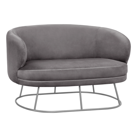 Interior - Sofa 2 seater Arien from velvet Grey with Silver Base HM8492.01 125Χ80Χ84cm