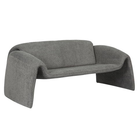Canapele de colt - SOFA 2-SEATER LAFORGE HM9680.01 METAL FRAME-GREY BOUCLE FABRIC 160x80x63Hcm.