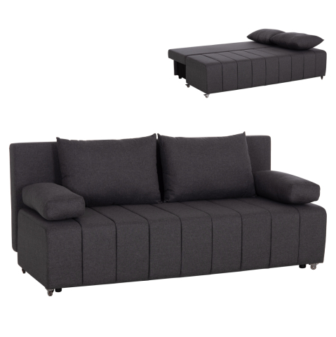 Interior - SOFA-BED 3-SEATER KEND HM3313.01 FABRIC IN GREY 188x85x82Hcm.