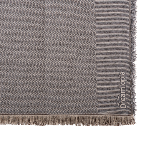 Articole de uz casnic - SOFA COVER-THROW WITH FRINGES DREAMTOPIA HM12162.06 IN GREY COLOR 245X170cm.