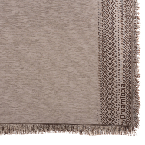 Articole de uz casnic - SOFA COVER-THROW WITH FRINGES DREAMTOPIA HM12164.06 IN LIGHT GREY COLOR 178X178cm.