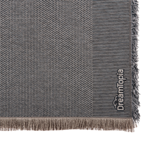 Articole de uz casnic - SOFA COVER-THROW WITH FRINGES DREAMTOPIA HM12165.03 IN BLUE COLOR 295X170cm.