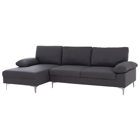 Interior - SOFA LEFT CORNER ANTON HM3340.01L GREY FABRIC--METAL LEGS 260x130x84Hcm