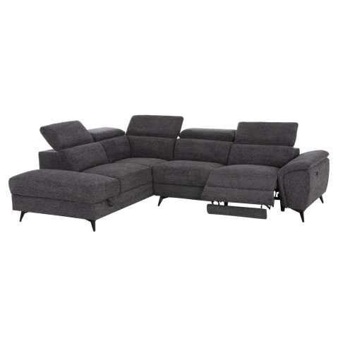 Interior - SOFA LEFT CORNER-RECLINE and STORAGE SPACE RESTRO HM3339.01L GREY FABRIC 290x220x80Hcm.
