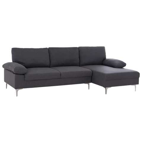 Interior - SOFA RIGHT CORNER ANTON HM3340.01R GREY FABRIC--METAL LEGS 260x130x84Hcm