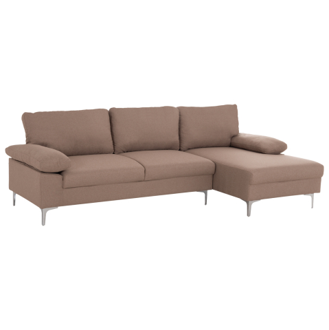 Interior - SOFA RIGHT CORNER ANTON HM3340.02R IVORY FABRIC--METAL LEGS 260x130x84Hcm