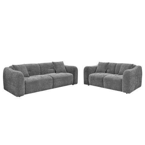 Interior - SOFA SET 2PCS JUNOA HM10819.01 GREY FABRIC