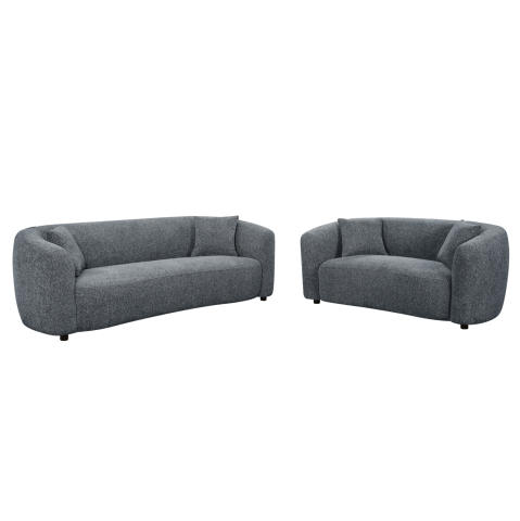 Interior - SOFA SET 2PCS NORD HM10811.01 GREY FABRIC