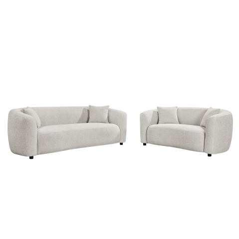 Interior - SOFA SET 2PCS NORD HM10811.02 LIGHT BEIGE FABRIC