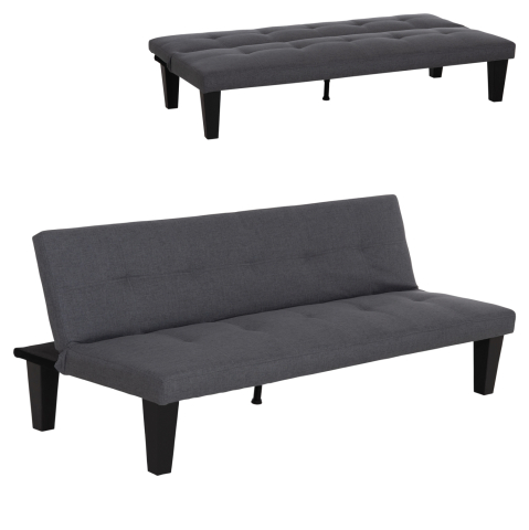 Interior - SOFABED 2-SEATER KORO HM3304.01 GREY PU LEATHER 165x75x64Hcm.