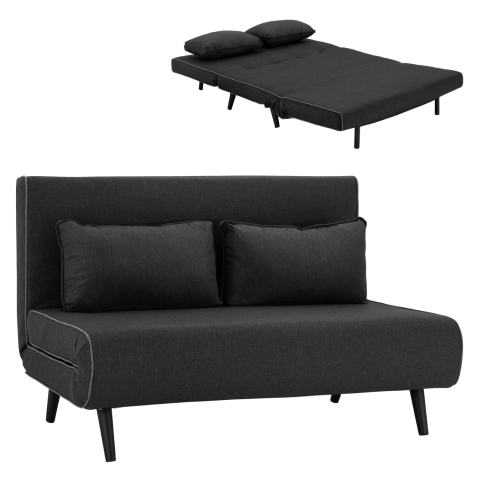Interior - SOFABED FOR 2 PEOPLE ASMA HM3077.03 FABRIC IN DARK GREY 140x80x77Hcm.