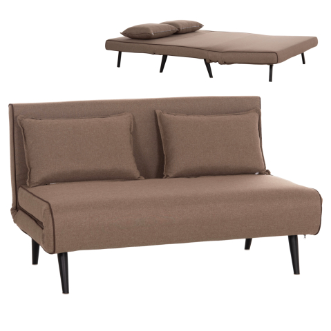 Interior - SOFABED FOR 2 PEOPLE ASMA HM3077.07 FABRIC IN DARK BEIGE 143x78x84Hcm.