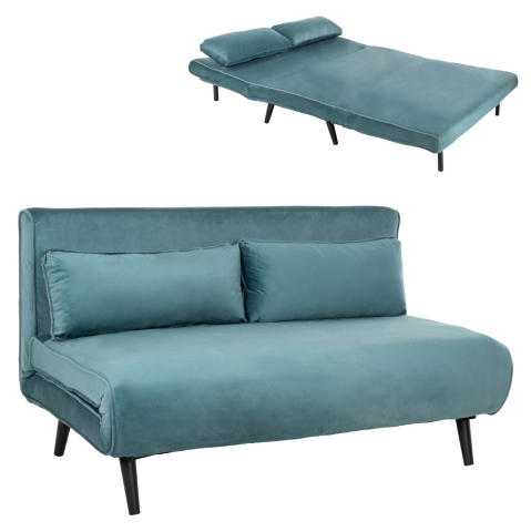 Canapele de colt - SOFABED FOR 2 PEOPLE ASMA HM3077.15 VELVET IN MINT COLOR 140x80x77Hcm.